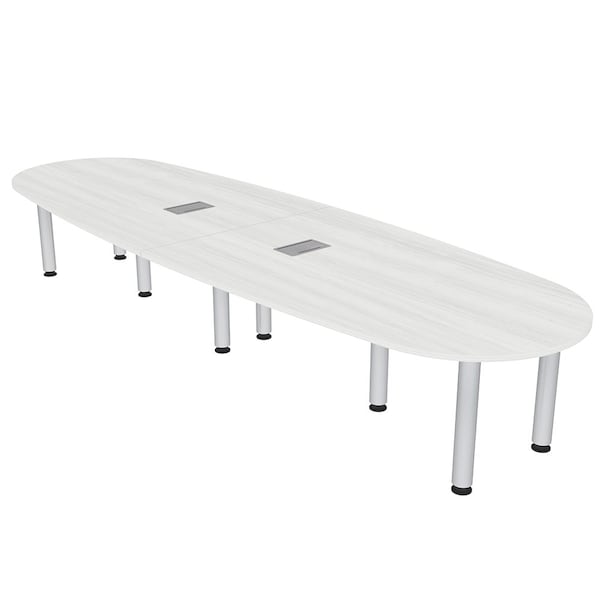 45 in W, 120 in L, 29 in H, Engineered Wood Top, White